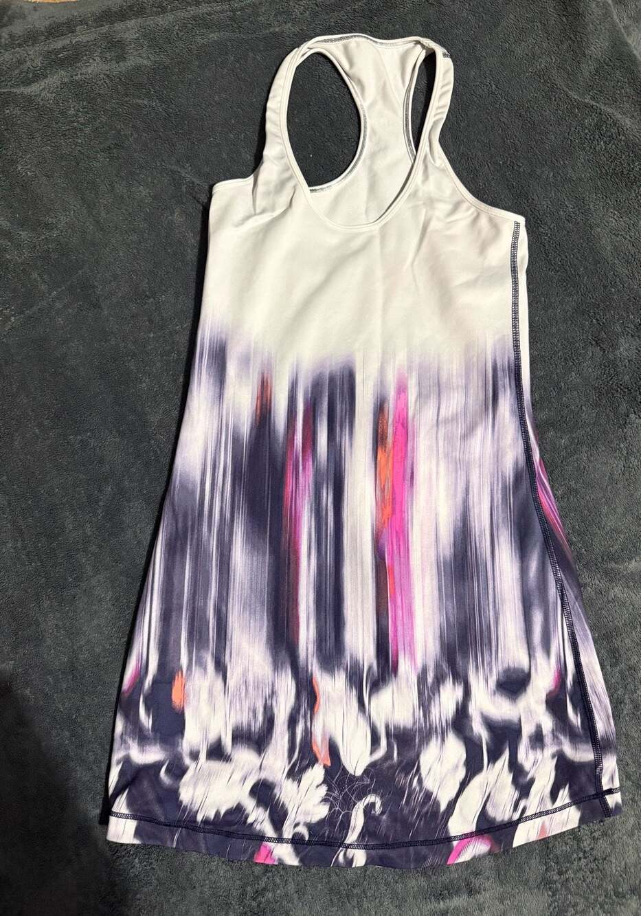 Lululemon Cool Racerback Tank Top Engineered Mirage Deep Indigo White